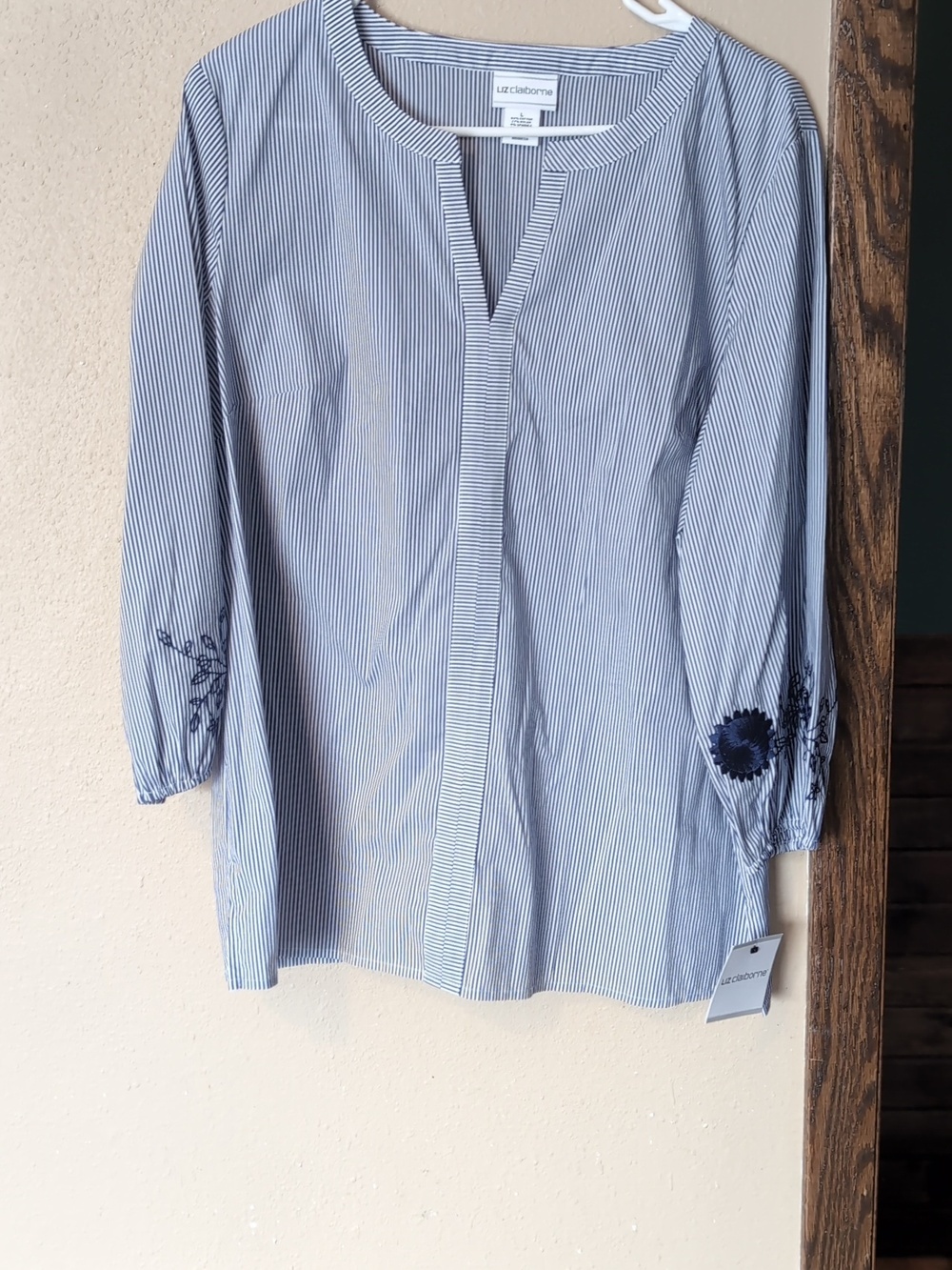 Liz Clairborne Midnight Garden Collection Striped Blouse - Picture 3 of 8